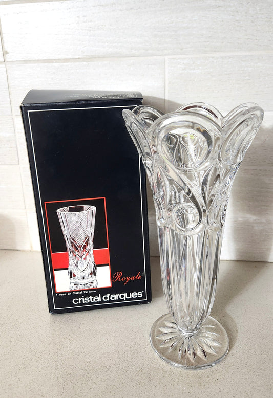 France Cristal d'Arques Royale Lead Crystal Vase, 22cm