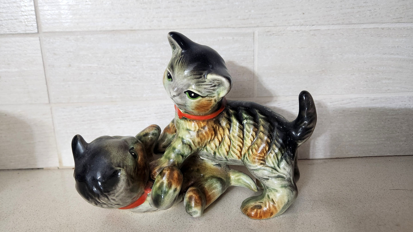 Japanese Porcelain Hand-Painted Ceramic Cats