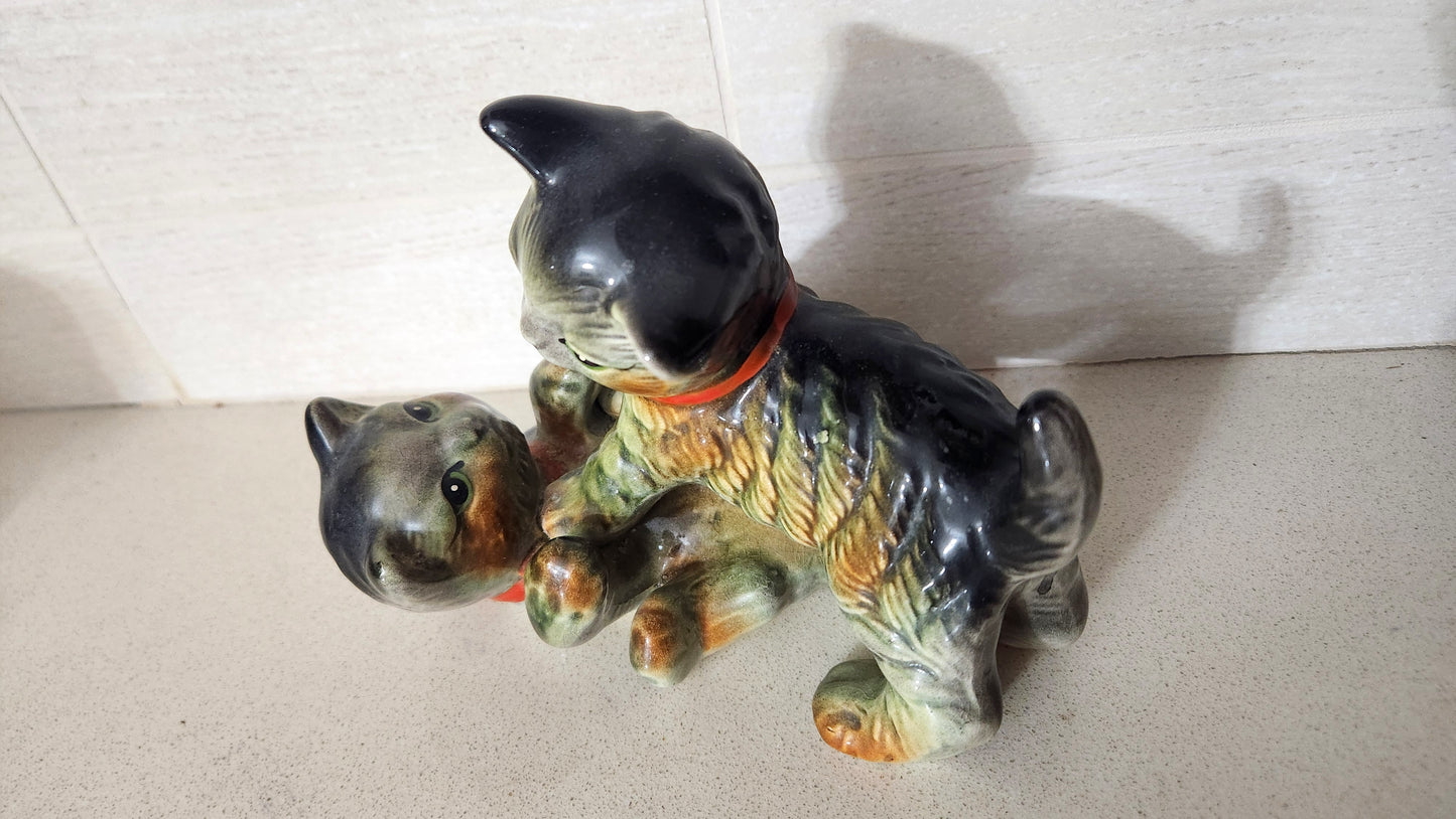 Japanese Porcelain Hand-Painted Ceramic Cats