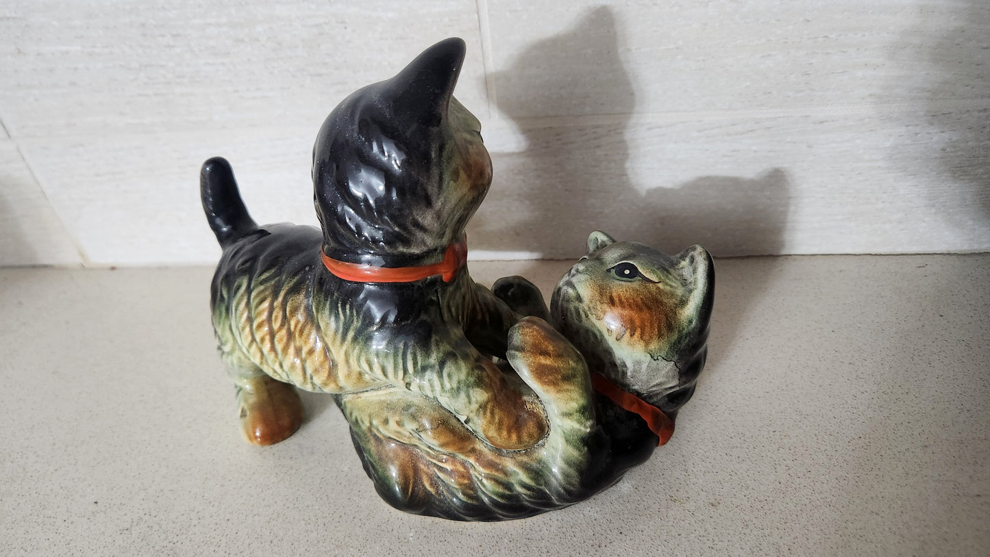 Japanese Porcelain Hand-Painted Ceramic Cats