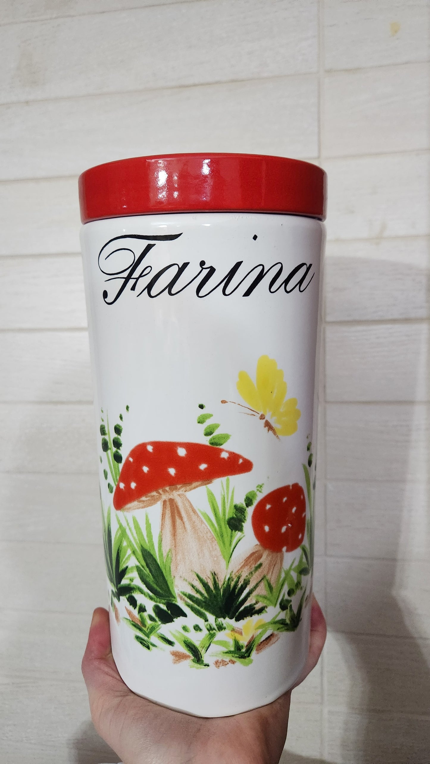 Italian Ceramic Kitchen Canister Set - 5 Piece
