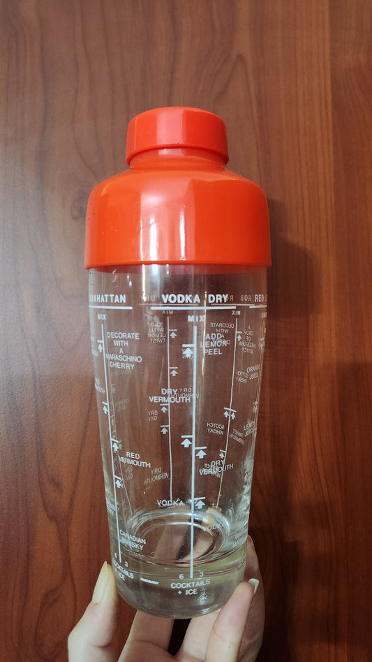 60s Italian "Barman Shaker" Glass Cocktail Shaker