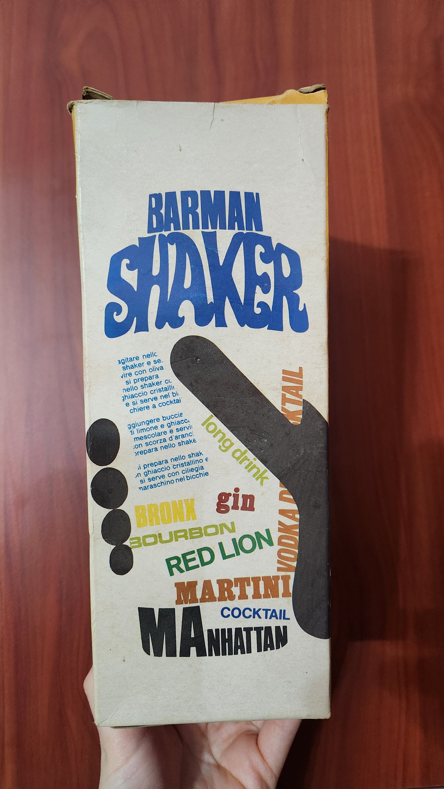 60s Italian "Barman Shaker" Glass Cocktail Shaker