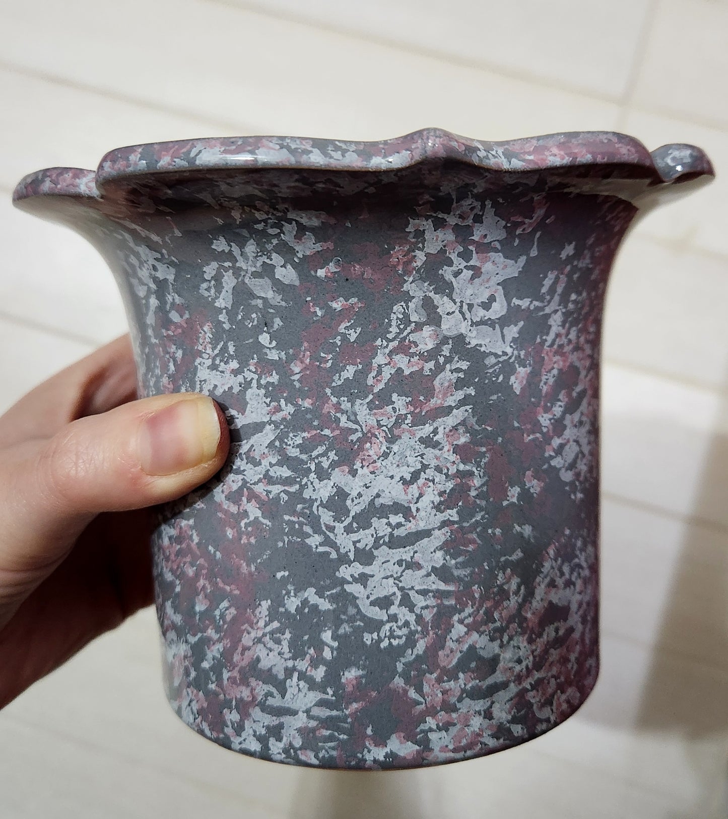 Bizzirri Italy Hand-Painted Spongeware Ceramic Canister