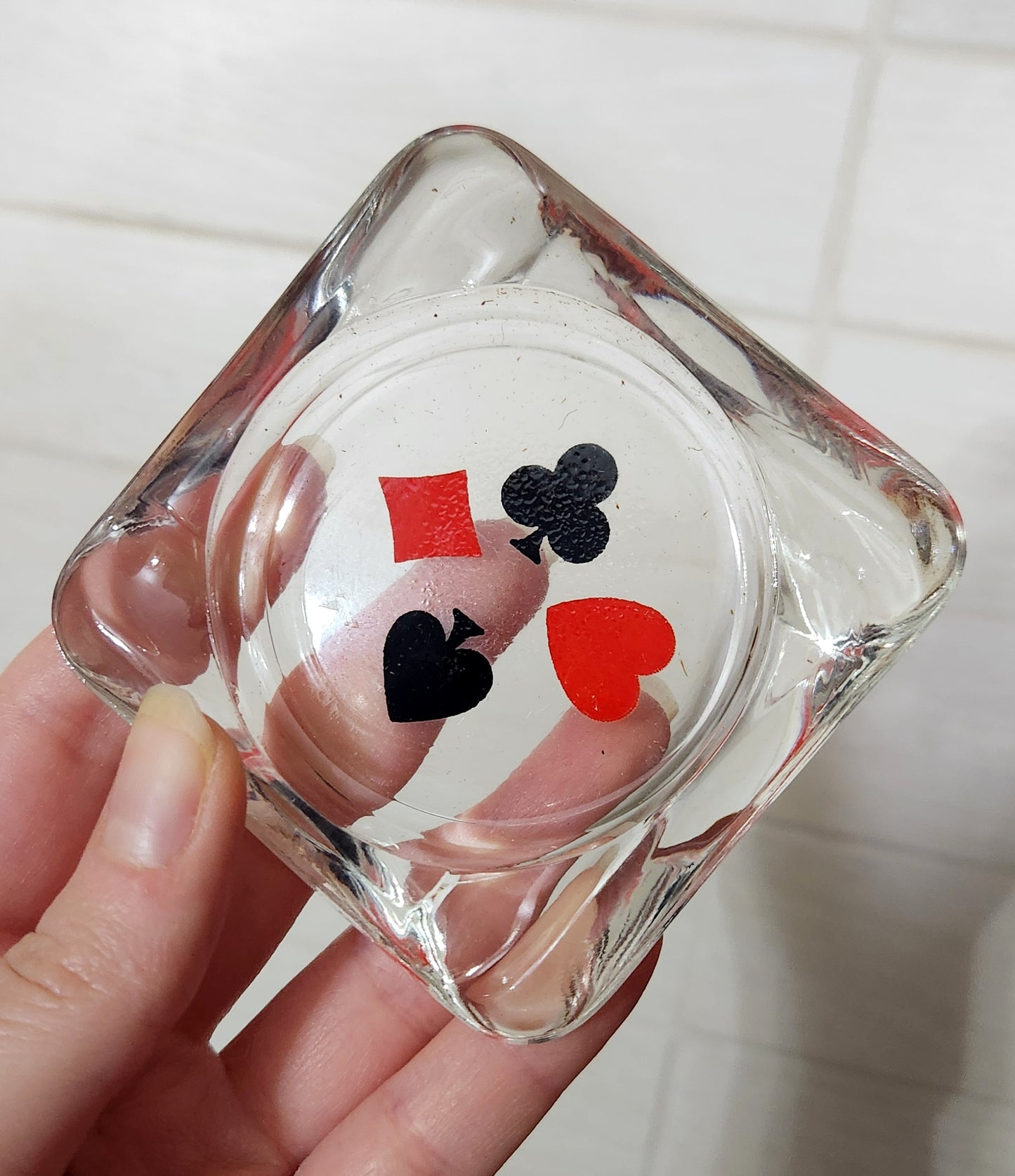4 Glass Card Coaster/Ashtray