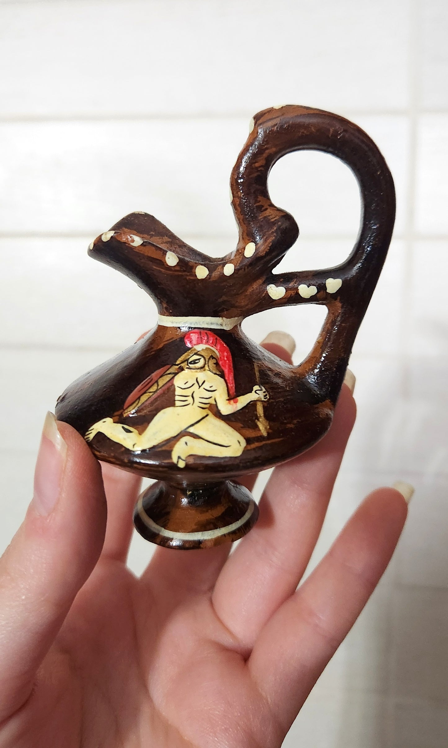 Greek Miniature Pottery Set - Hand Painted Ceramic Vases