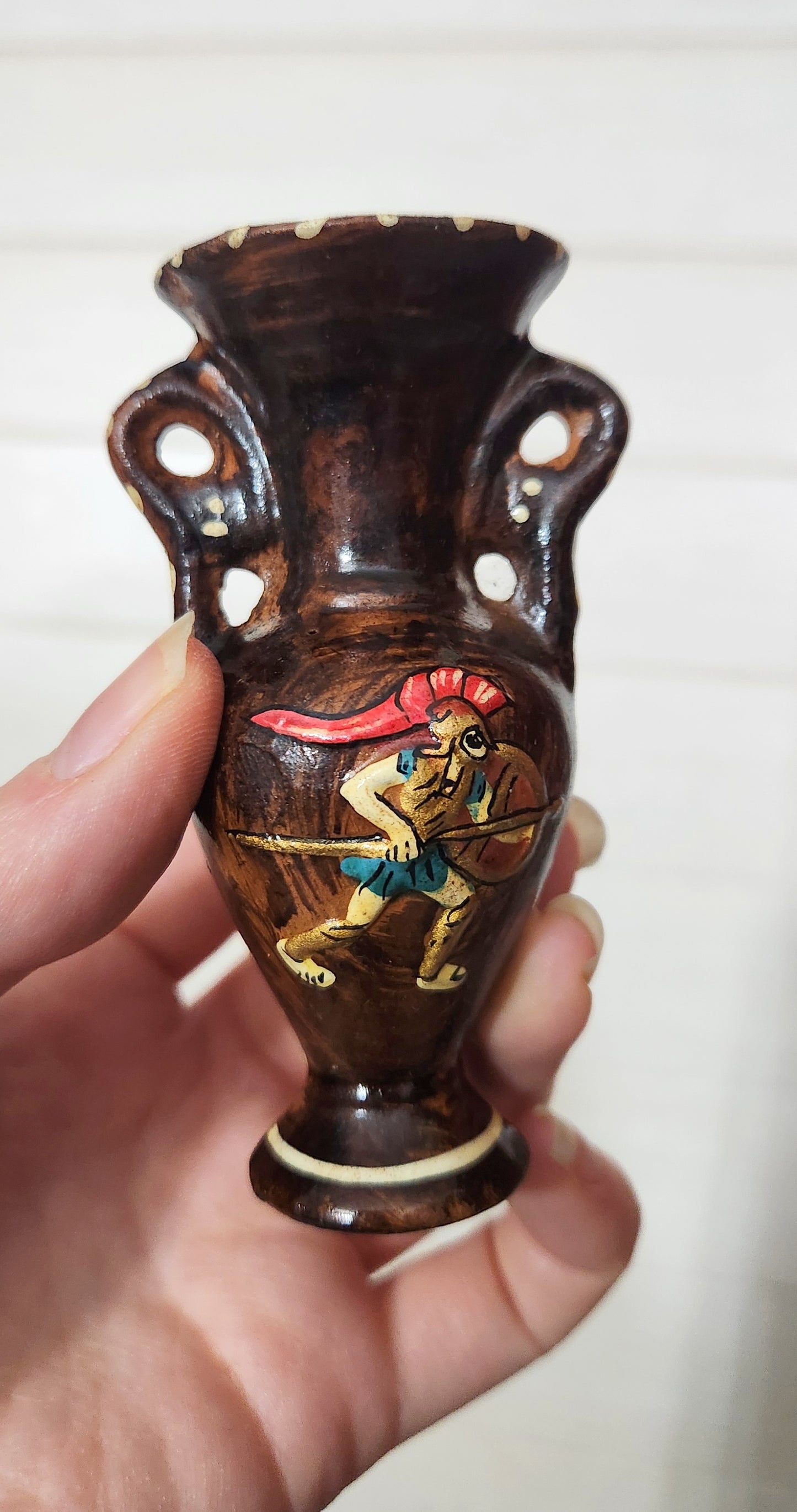 Greek Miniature Pottery Set - Hand Painted Ceramic Vases