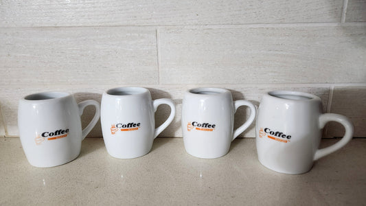 Set of 4 Hillsonic "Coffee Maker" Ceramic Espresso Cups