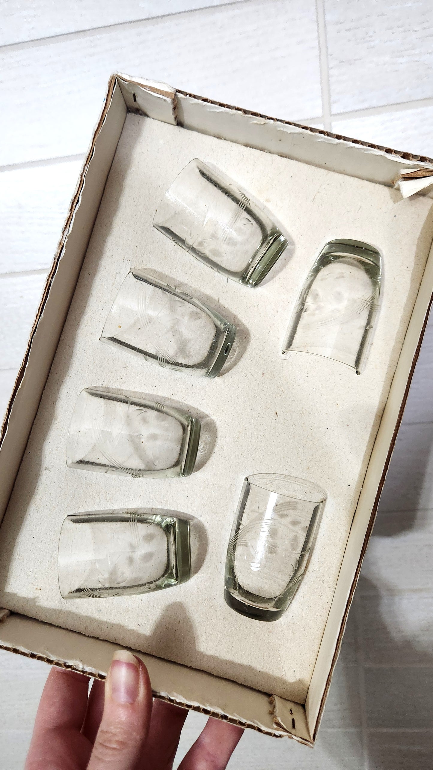 GAVISH Israel Hand-Cut Etched Shot Glass Set