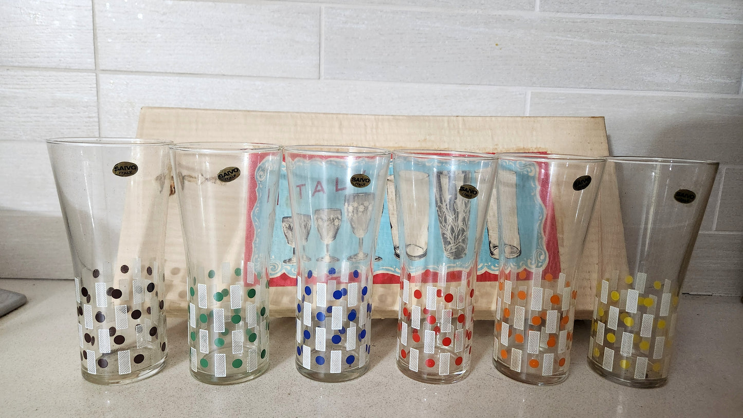 6 SAIVO Italy MCM Juice Glasses Set