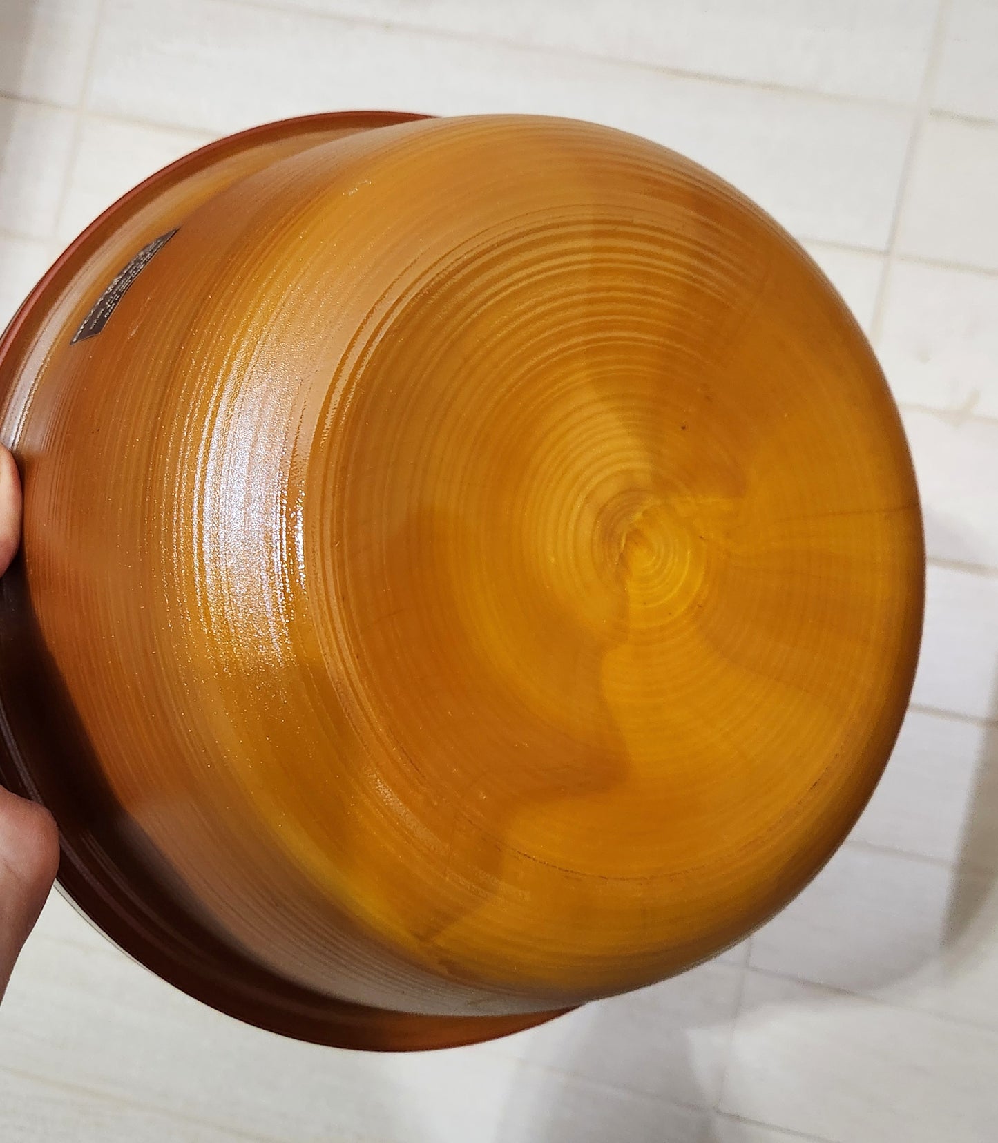 Arcopal France "Volcan" Amber Glass Casserole Dish with Lid