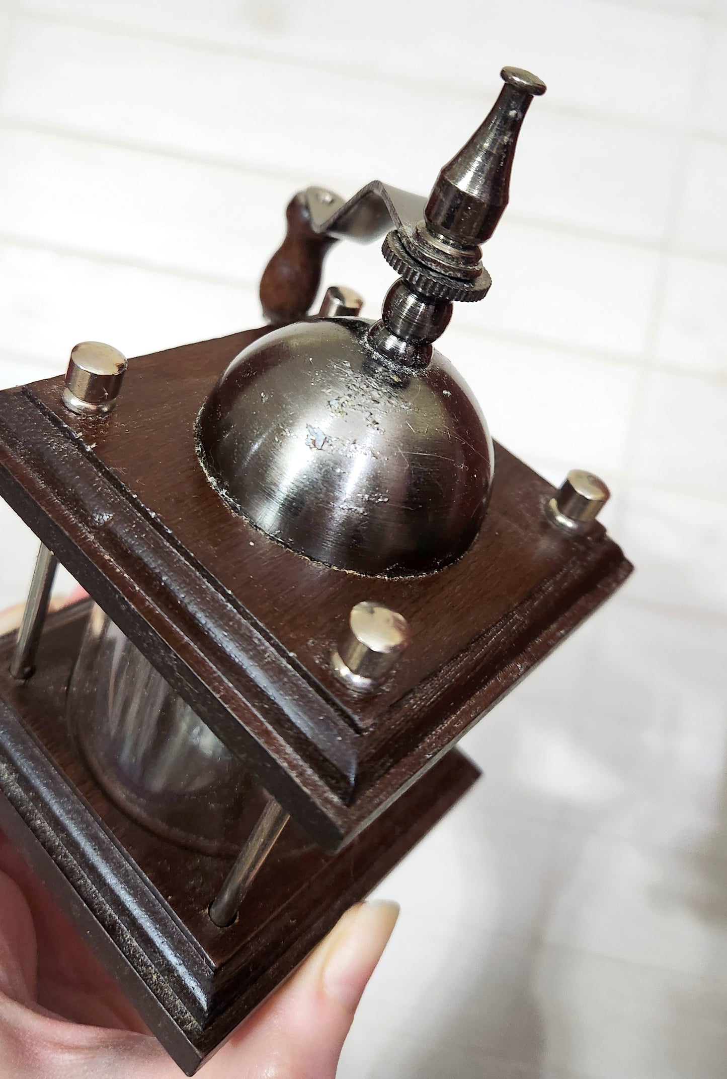 Manual Wooden and Glass Spice/Pepper Grinder
