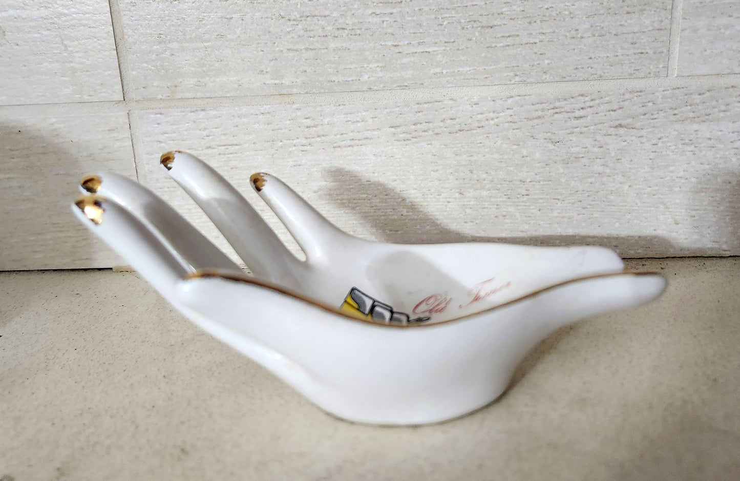 Porcelain Hand Shaped Trinket/Ashtray Fiat 1902