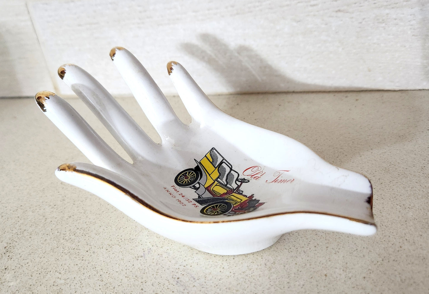 Porcelain Hand Shaped Trinket/Ashtray Fiat 1902