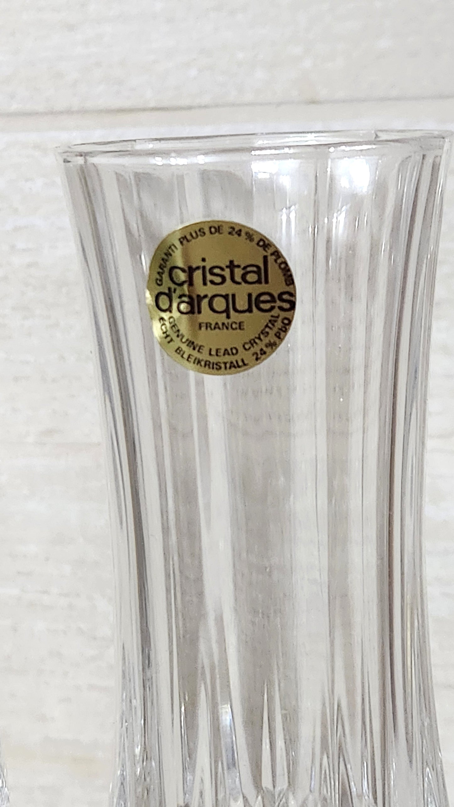 Set of 2 Cristal d'Arques "Longchamp" Lead Crystal Champagne Flutes