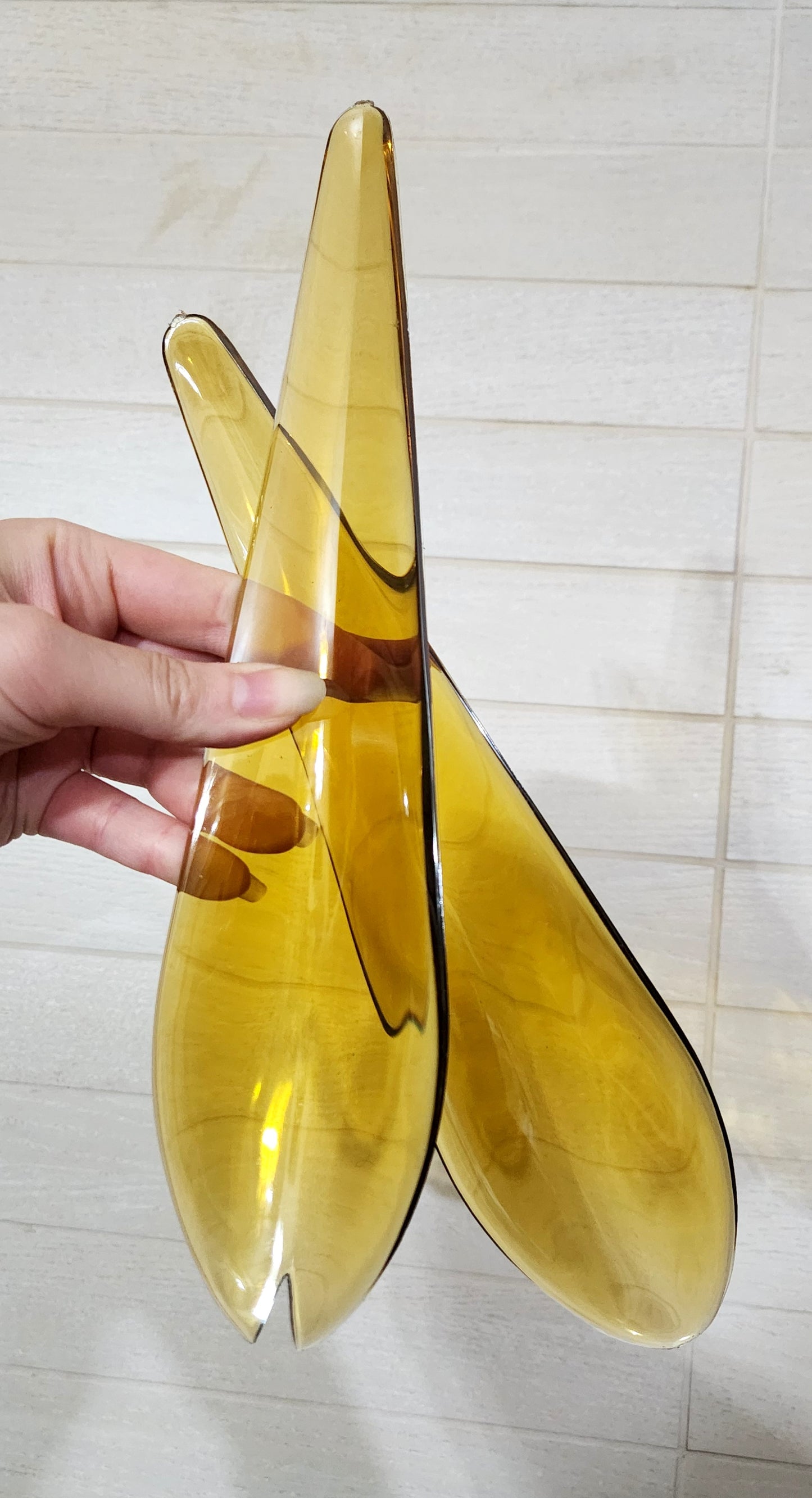 Indiana Glass Amber "Luau" 3-Piece Salad Set