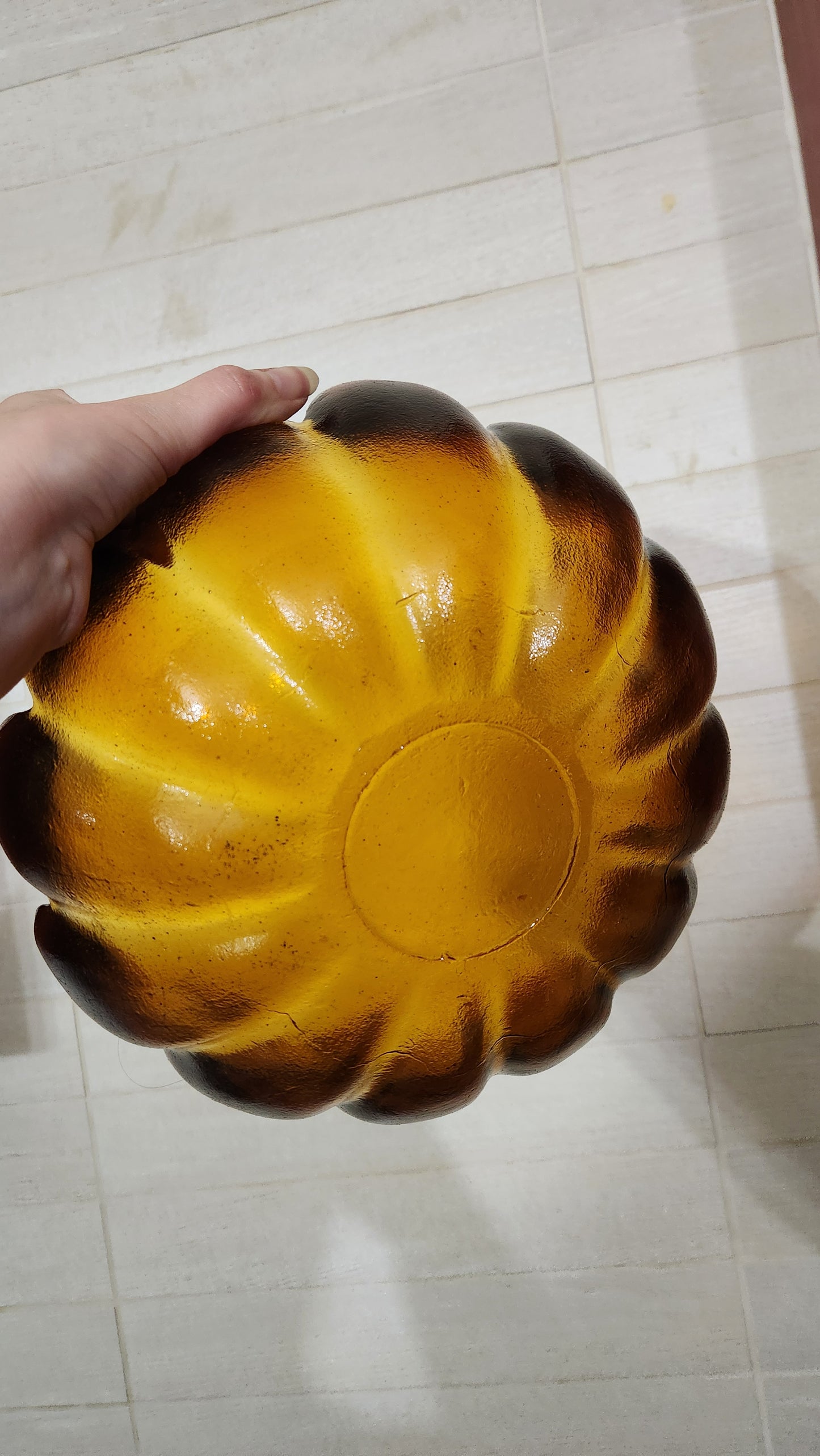 Indiana Glass Amber "Luau" 3-Piece Salad Set