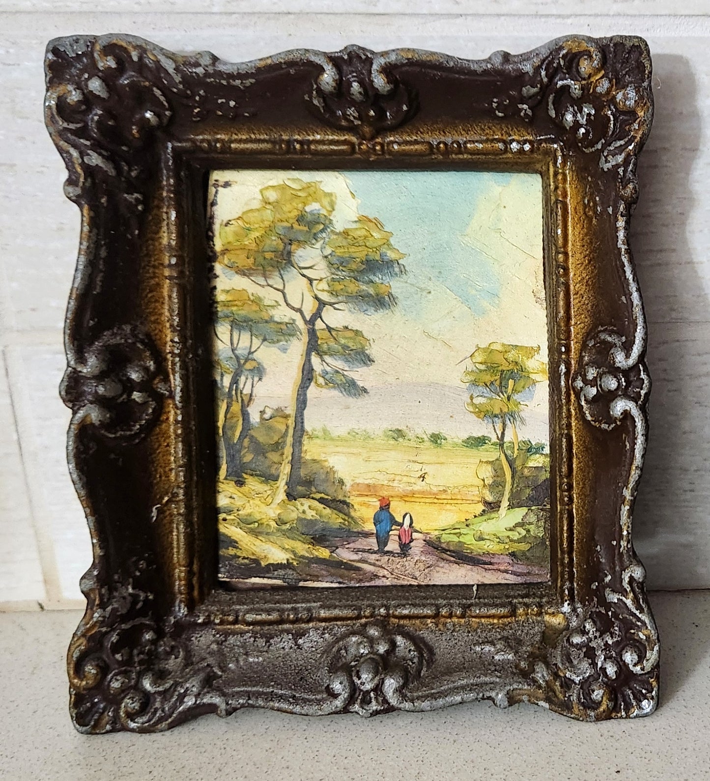Signed Vintage Miniature Paintings - Floral Still Life & Landscape
