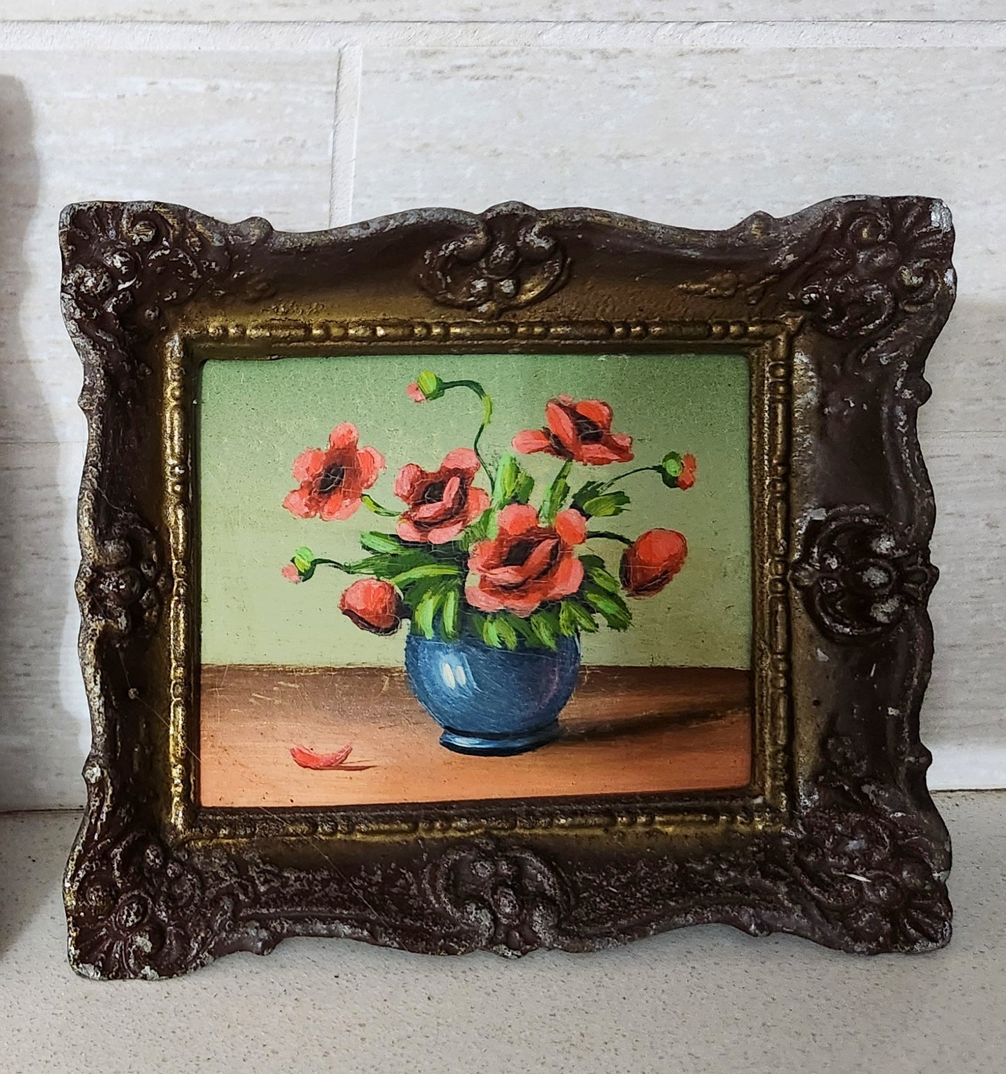 Signed Vintage Miniature Paintings - Floral Still Life & Landscape