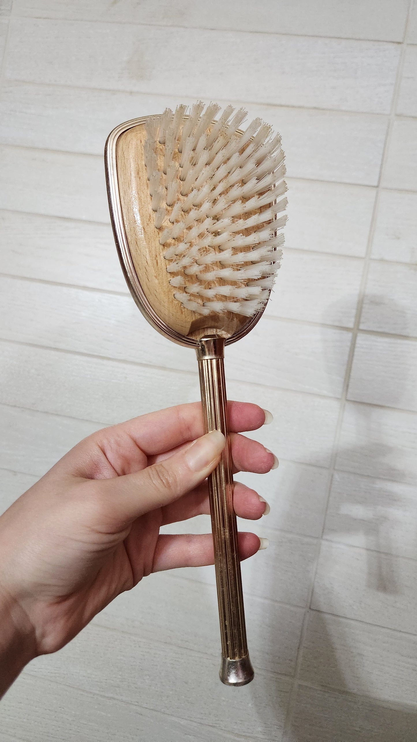 Petit Point Vanity Set with Mirror, Brushes, and Combs