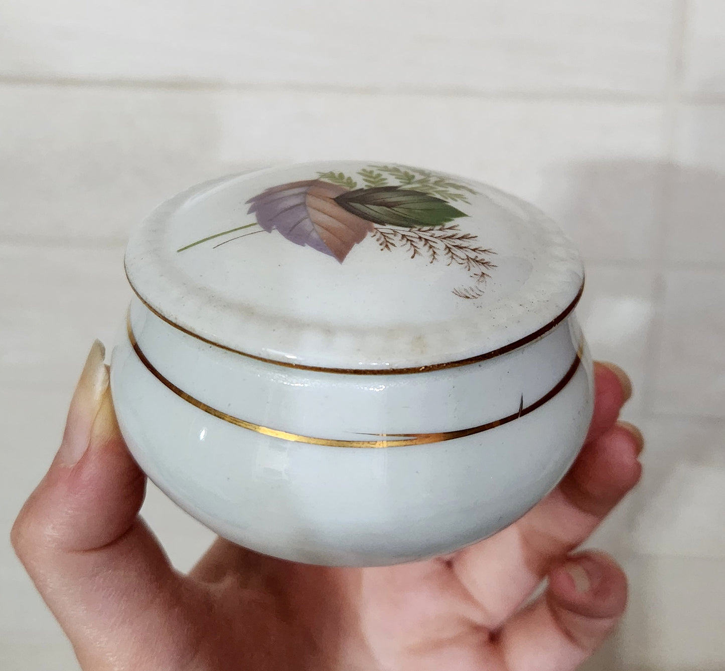 Israeli Ceramilain Porcelain Miniature 3-Piece Vanity Set