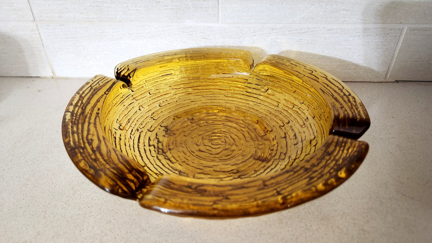 Anchor Hocking Amber Glass Organic Textured Bowl