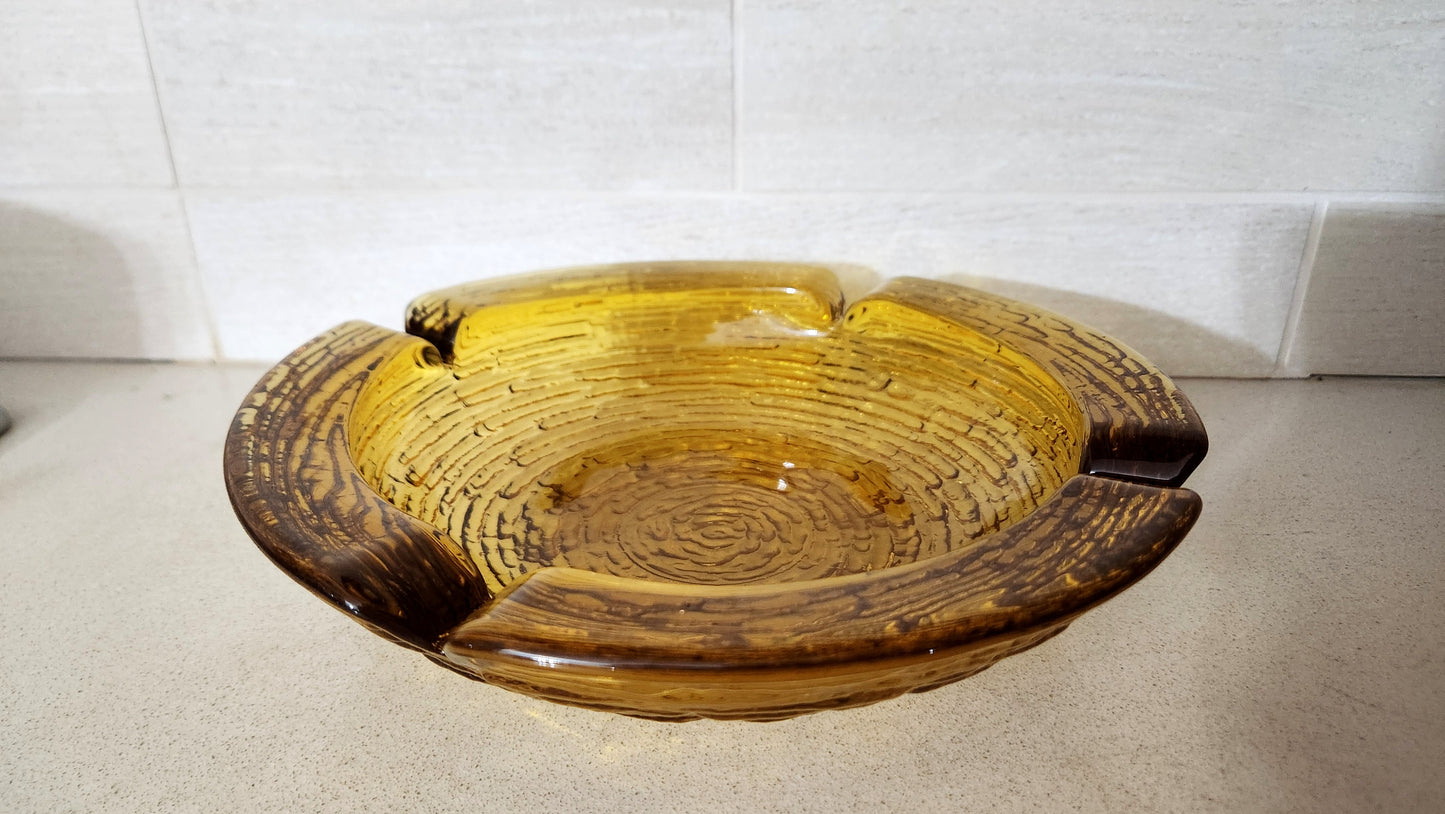 Anchor Hocking Amber Glass Organic Textured Bowl