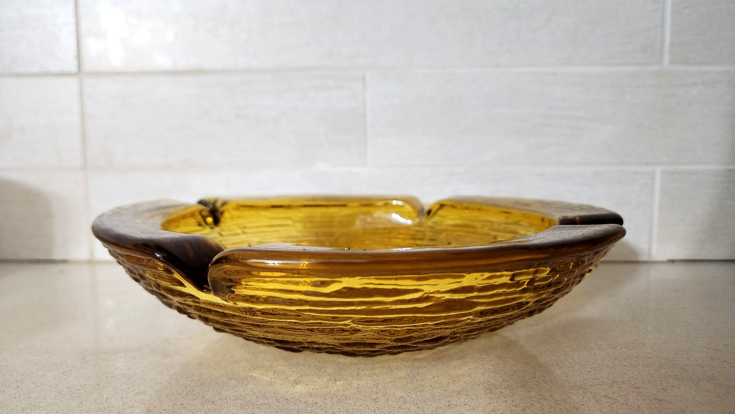 Anchor Hocking Amber Glass Organic Textured Bowl