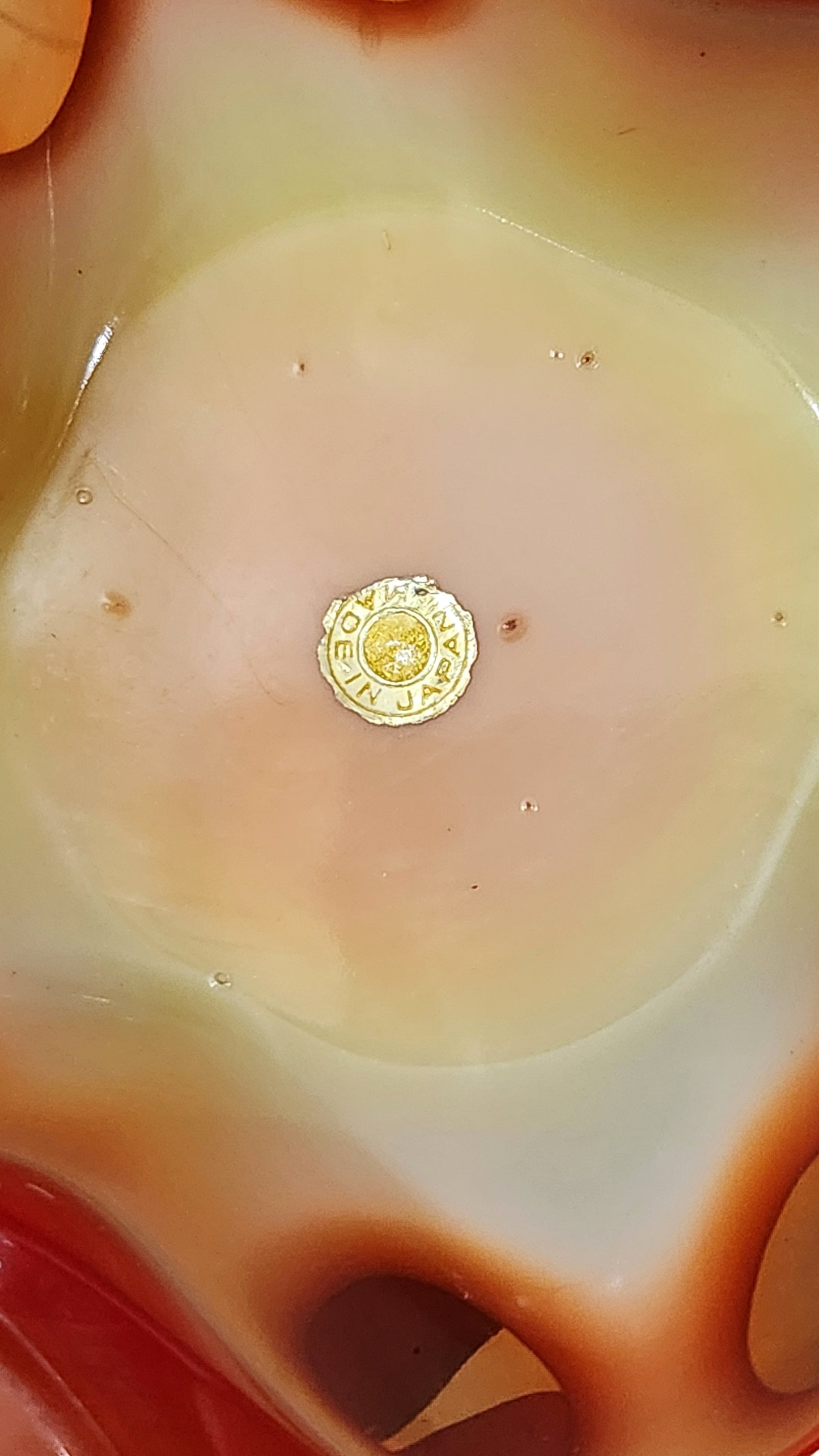 Mid-Century Modern Japanese Art Glass "Swiss Cheese" Bowl