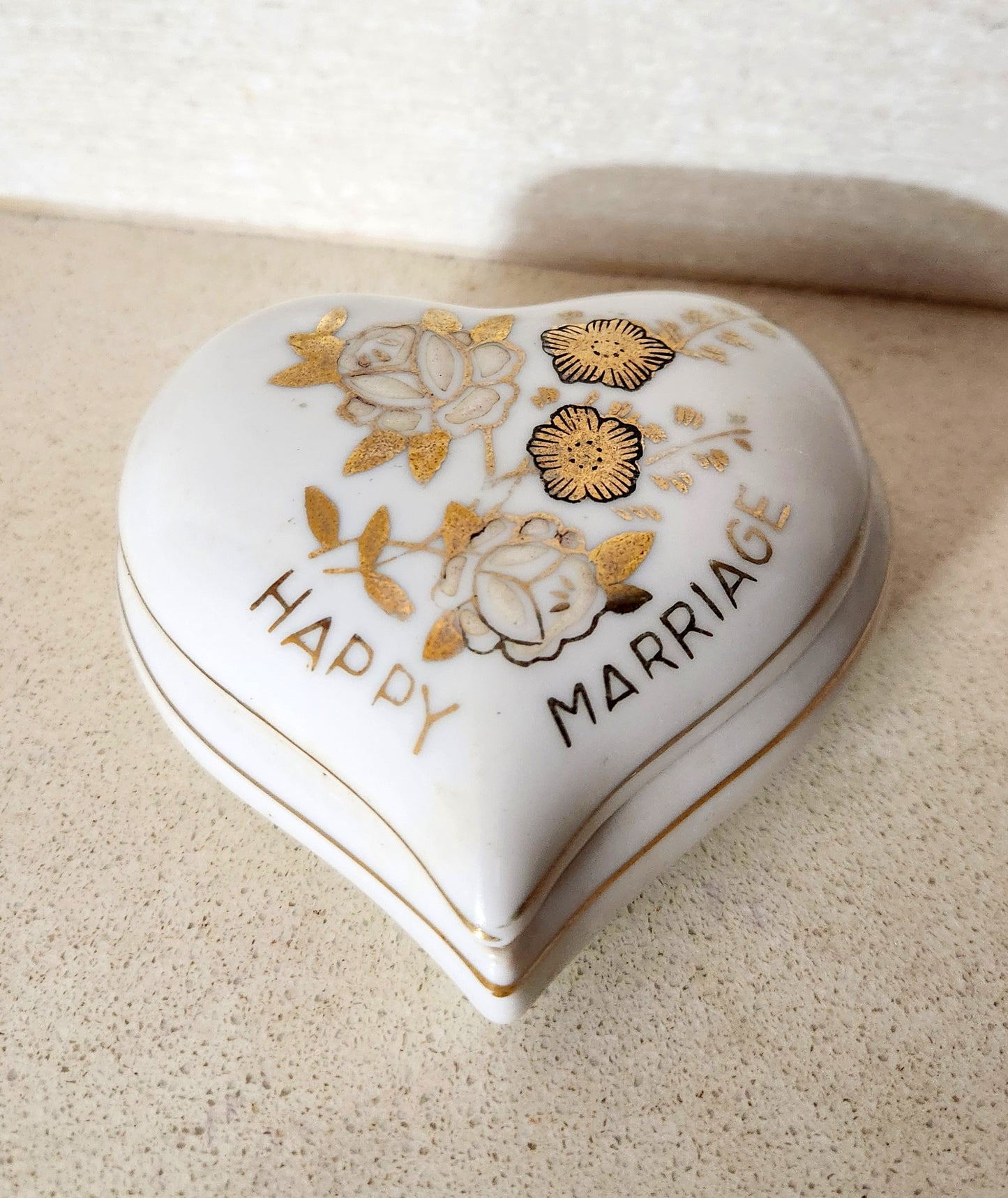 Heart Shaped Porcelain Trinket Box