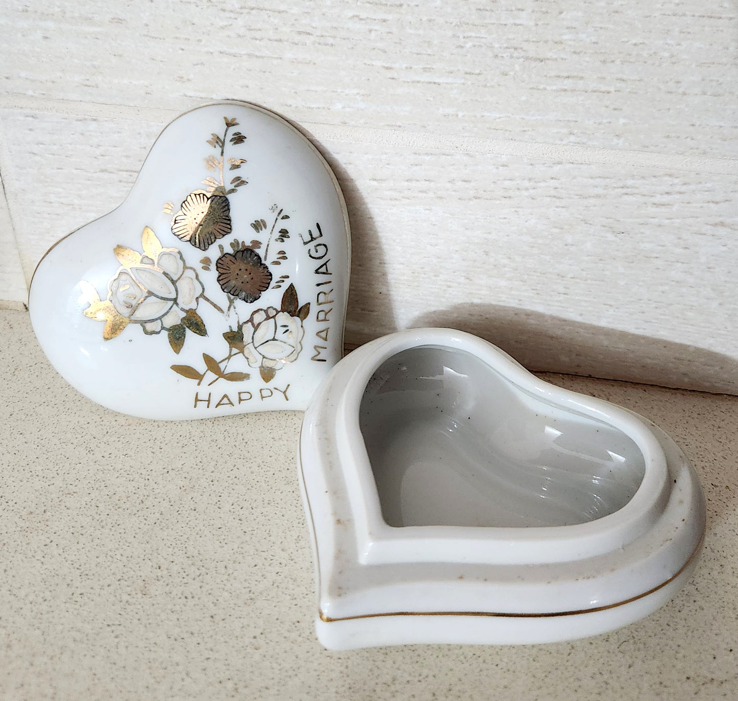 Heart Shaped Porcelain Trinket Box