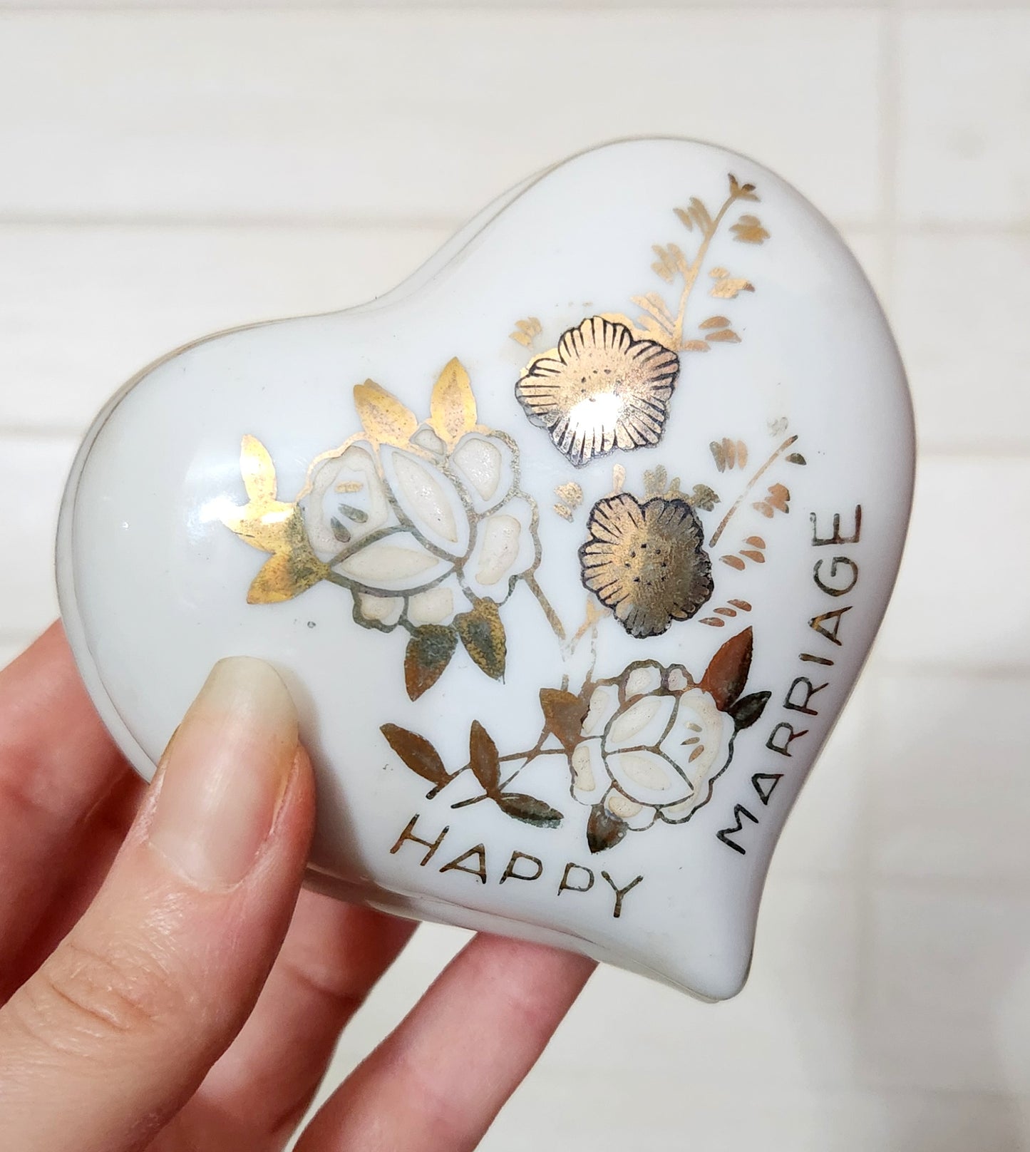 Heart Shaped Porcelain Trinket Box
