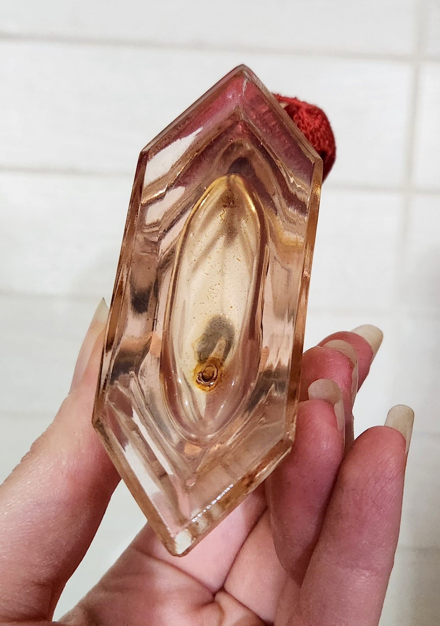 Art Deco Stb Austria Pink Glass Perfume Bottle Atomizer