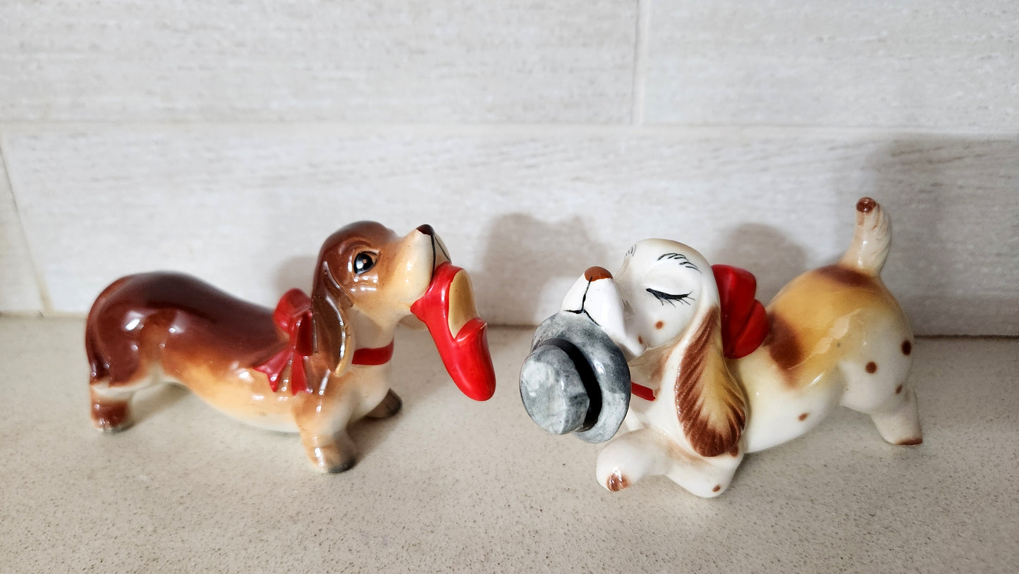 Japan Ceramic Dog Figurines Set