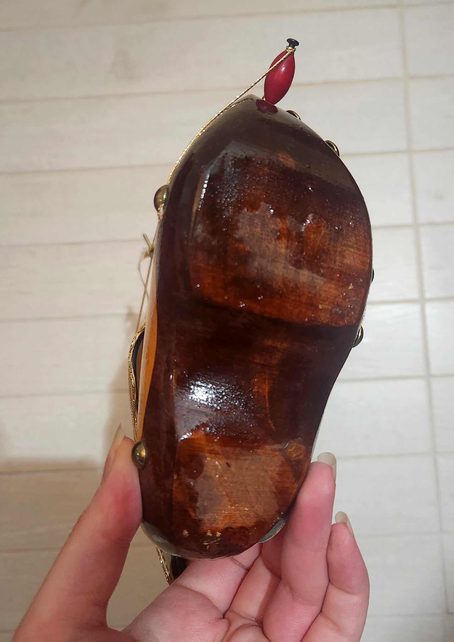 Holland Wooden Shoe Sailboat Model Clog Souvenir
