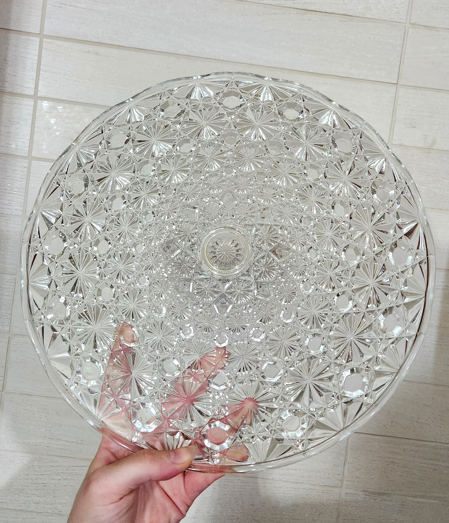 Luxhem Veropa Pressed Glass Footed Cake Platter