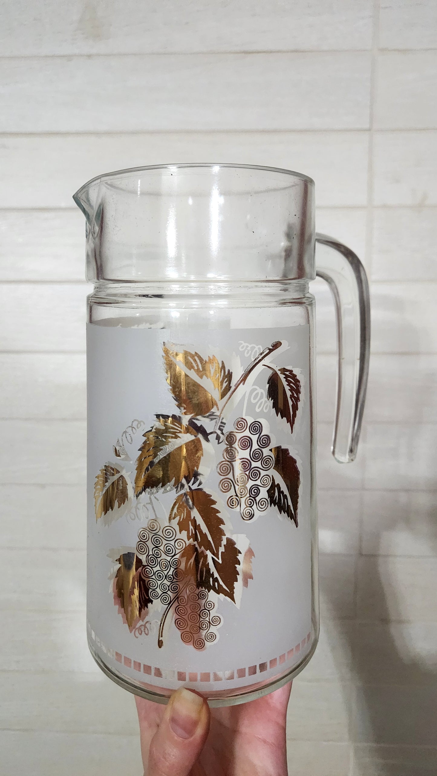 Luminarc France Frosted Glass Water Pitcher & 8 Glasses Set