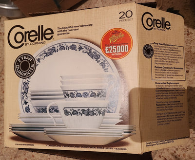 Rare Corelle (corning) 20pc Set - Old Town Blue - Original American Production