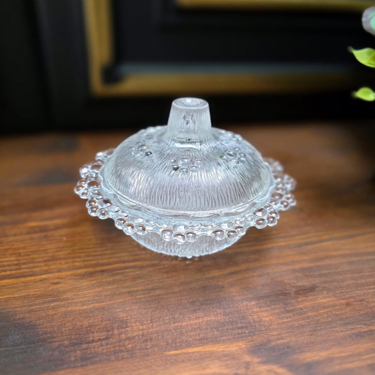 Vintage Masserini Barocco glass candy dish