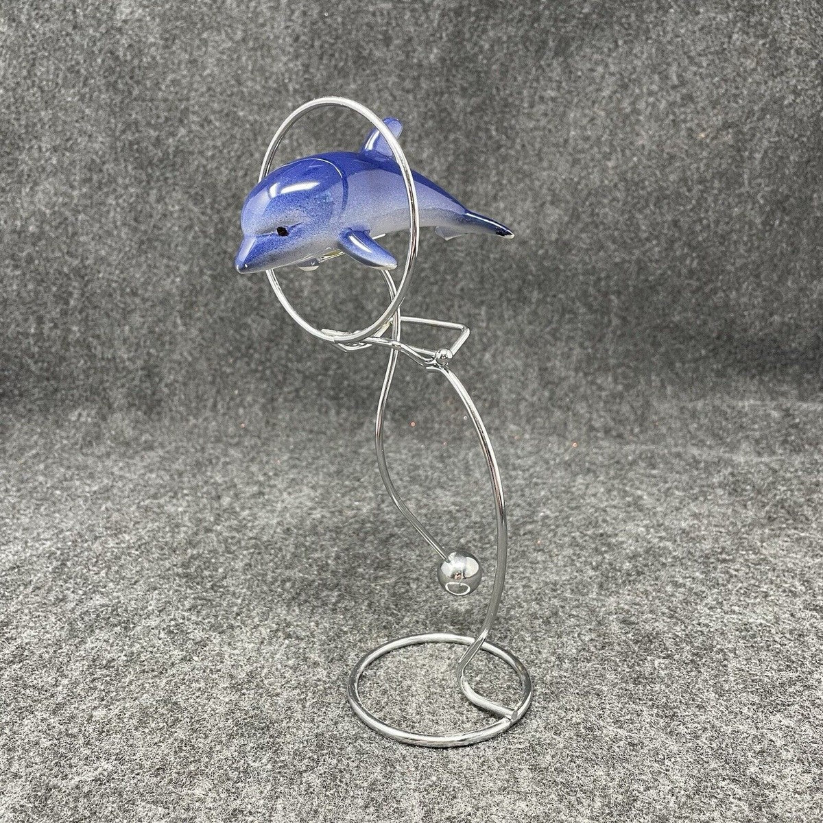 Vintage Kinetic Motion Balancing Dolphin Sculpture - Retro Office Decor